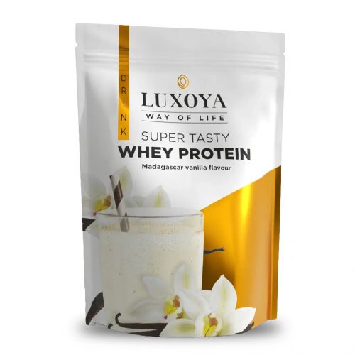 Luxoya Super Tasty Whey Protein Madagaszkári vanília ízű 450g - DOY