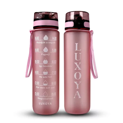 Luxoya Motivációs fitnesz kulacs - rózsaszín