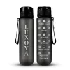 Luxoya Motivációs fitnesz kulacs - fekete