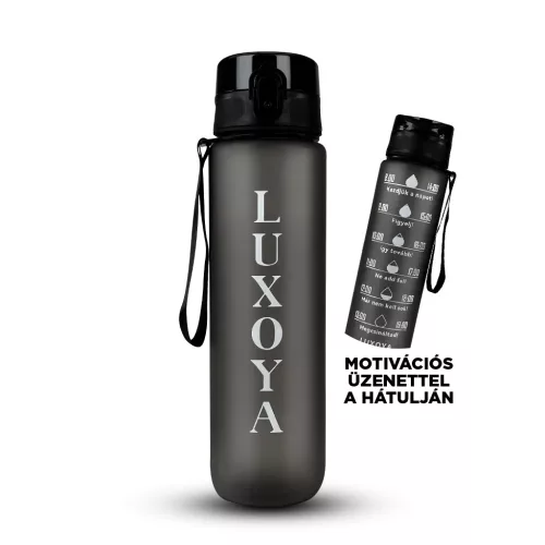 Luxoya Motivációs fitnesz kulacs - fekete