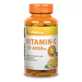   Vitaking C-vitamin 1000mg + D3-vitamin 4000NE tabletta – 90db