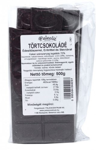 Paleolit Étcsokoládé eritrittel 500g (tört)