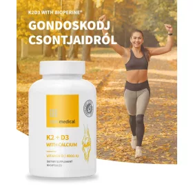 USA Medical K2+D3 kapszula kalciummal és C-vitaminnal 60 db