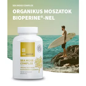   USA Medical Organikus moszatok bojtorjángyökérrel és BioPerine®-nel 60 db