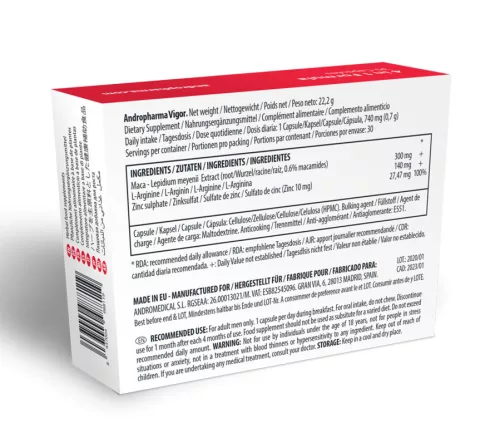 Andropharma Vigor Libido Booster Supplement – 30 kapszula